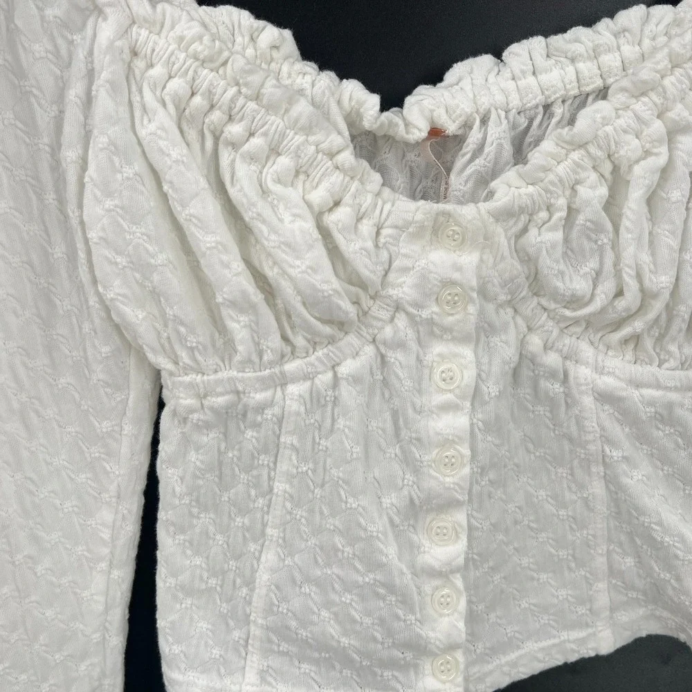 Free People romantic whimsy coquette feminine cottagecore milkmade boho top S